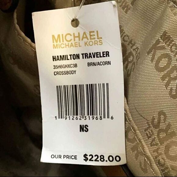 NEW Michael Kors MK Designer Hamilton Traveler Brown Crossbody Bag Purse Handbag - Picture 4 of 10